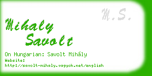 mihaly savolt business card